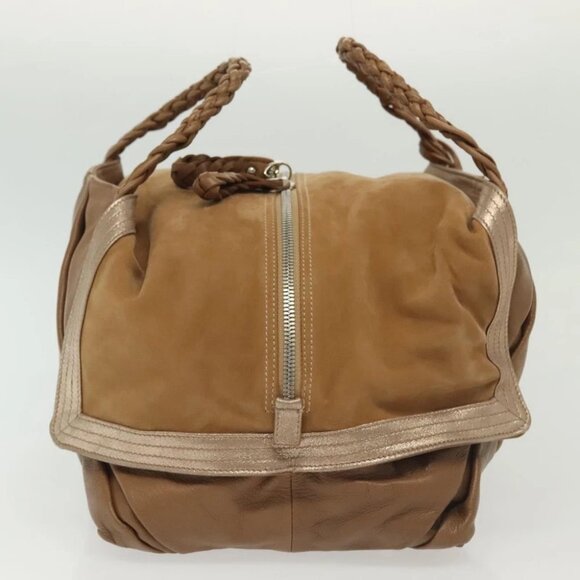 Salvatore Ferragamo Hand Bag Leather Brown Silver Auth BA5508 - Picture 6 of 16